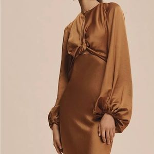 Significant Other Demi Backless Long-Sleeve Column Gown AU14 US10